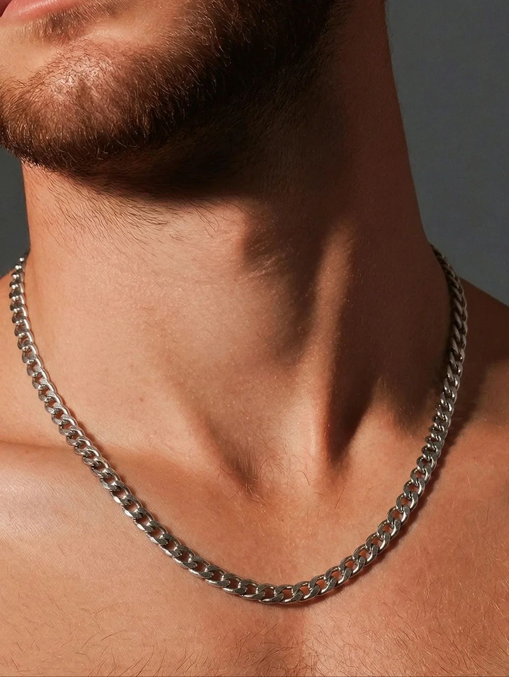 6mm Stainless Steel Cuban Link Chain 20” Classic Silver Minimalist Streetwear